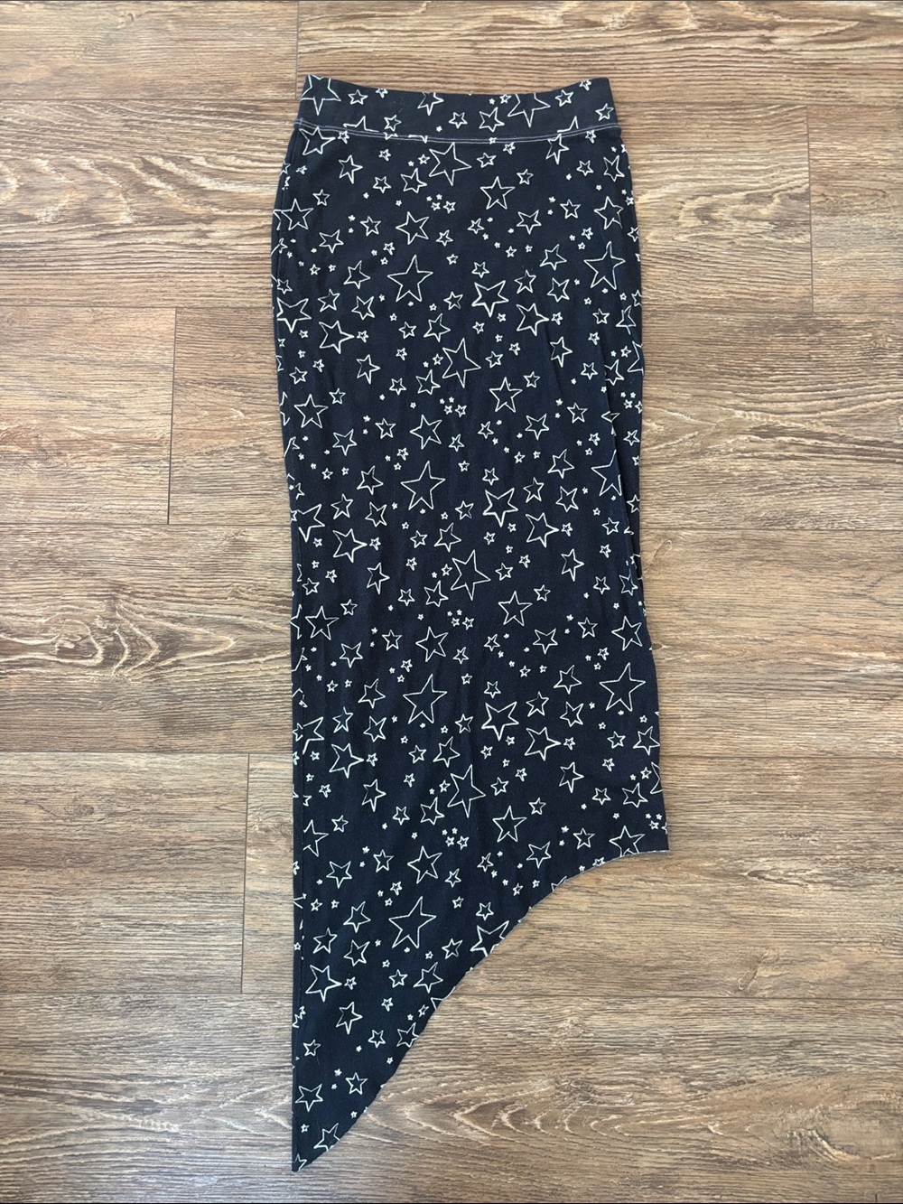 Frank & Eileen Tee Lab Star Print Black Asymmetrical Skirt Women's Size XS